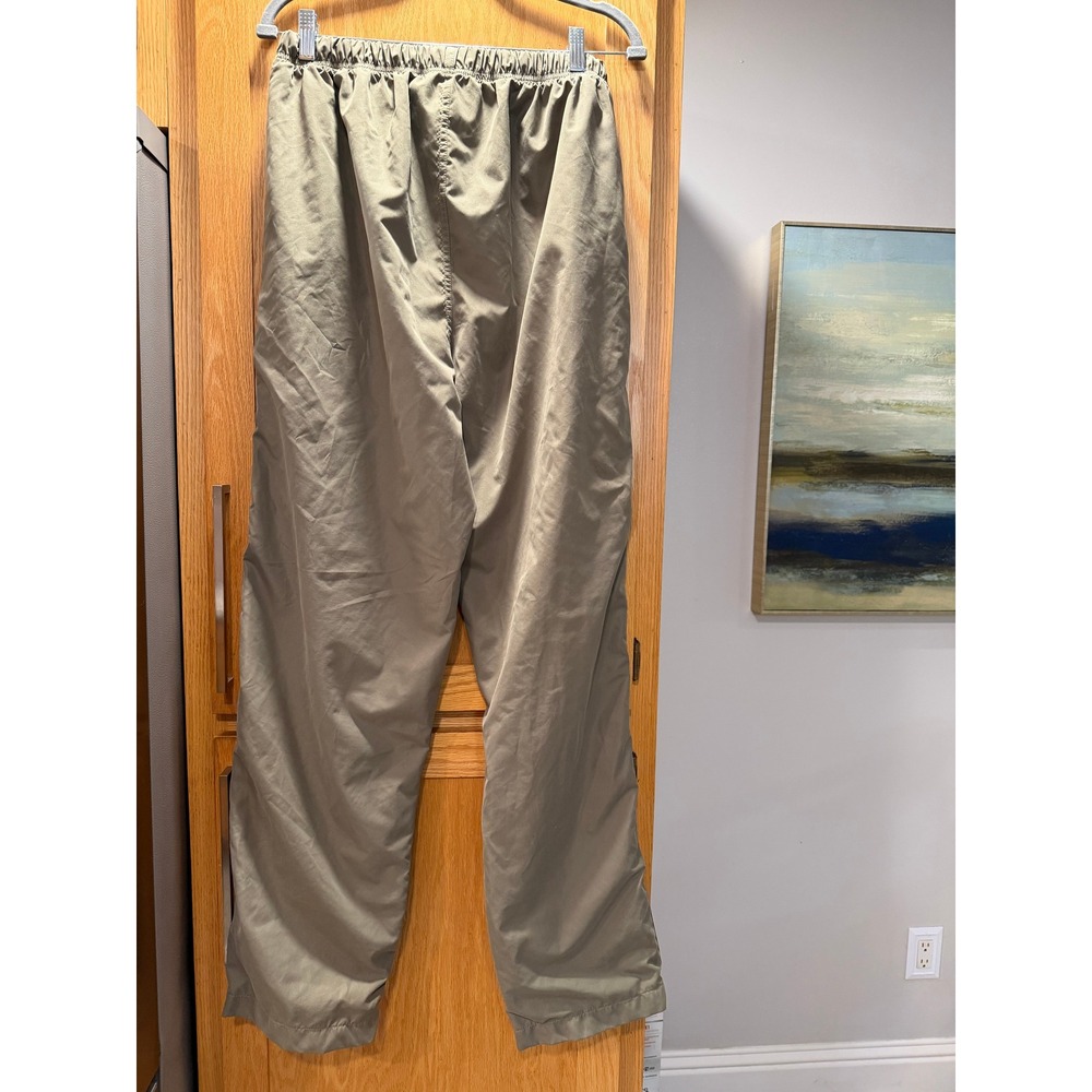 Vintage IZOD Mens Khaki Windbreaker Pants Mesh Lined Track Joggers Large - Picture 8 of 8